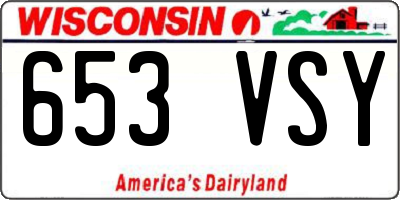 WI license plate 653VSY