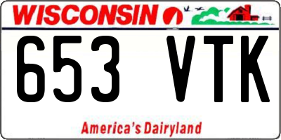 WI license plate 653VTK