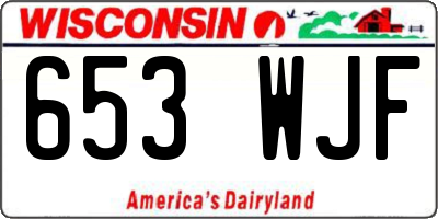 WI license plate 653WJF