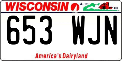 WI license plate 653WJN