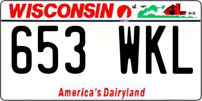 WI license plate 653WKL