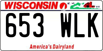 WI license plate 653WLK