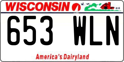 WI license plate 653WLN