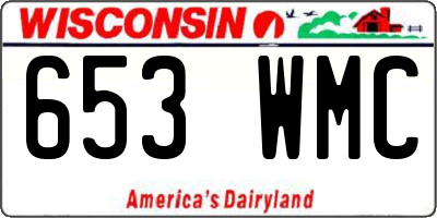 WI license plate 653WMC