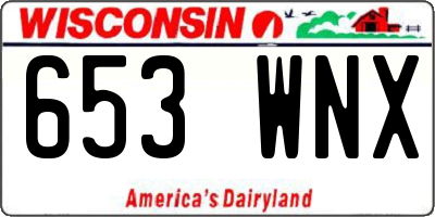 WI license plate 653WNX