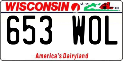 WI license plate 653WOL