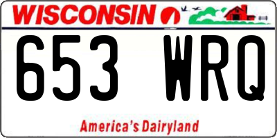 WI license plate 653WRQ