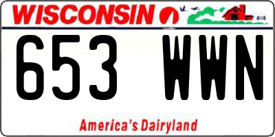 WI license plate 653WWN