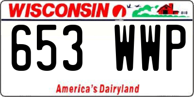 WI license plate 653WWP