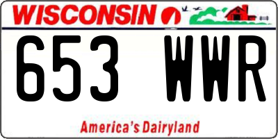 WI license plate 653WWR