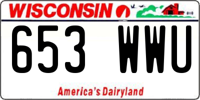 WI license plate 653WWU