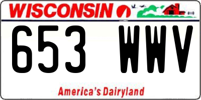 WI license plate 653WWV