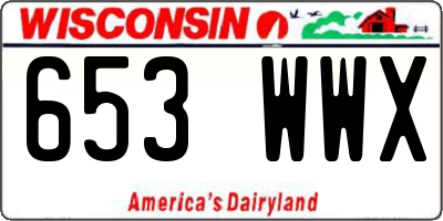 WI license plate 653WWX