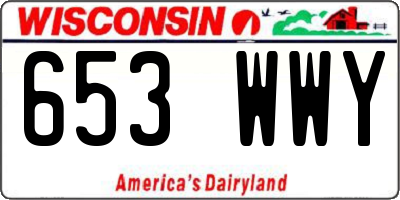 WI license plate 653WWY