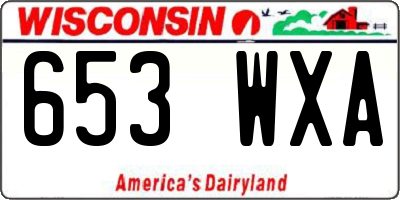 WI license plate 653WXA