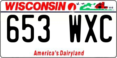 WI license plate 653WXC