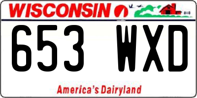 WI license plate 653WXD