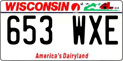 WI license plate 653WXE