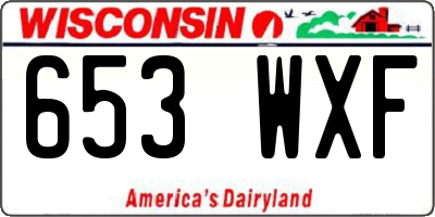 WI license plate 653WXF