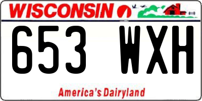 WI license plate 653WXH