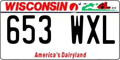 WI license plate 653WXL