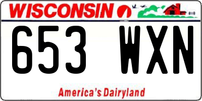 WI license plate 653WXN
