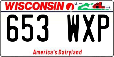 WI license plate 653WXP