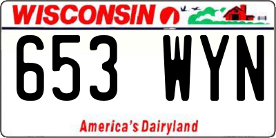 WI license plate 653WYN