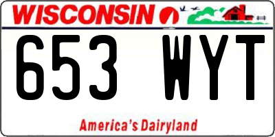 WI license plate 653WYT