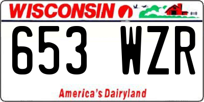WI license plate 653WZR