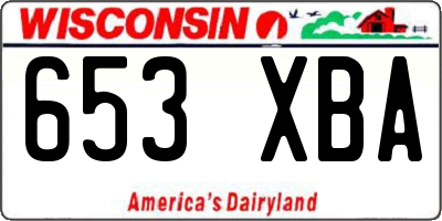 WI license plate 653XBA
