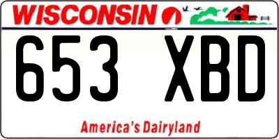 WI license plate 653XBD