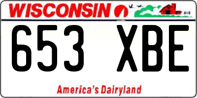 WI license plate 653XBE