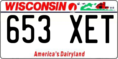 WI license plate 653XET