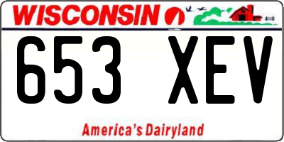 WI license plate 653XEV