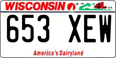WI license plate 653XEW