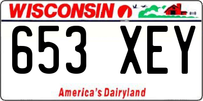 WI license plate 653XEY