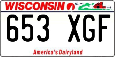 WI license plate 653XGF