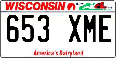 WI license plate 653XME