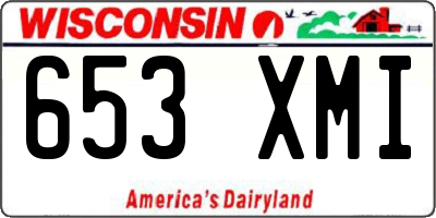 WI license plate 653XMI