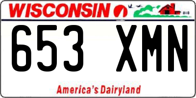 WI license plate 653XMN