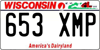 WI license plate 653XMP