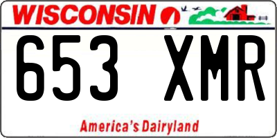 WI license plate 653XMR