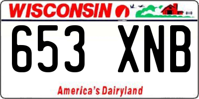 WI license plate 653XNB