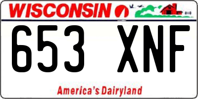 WI license plate 653XNF