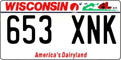 WI license plate 653XNK