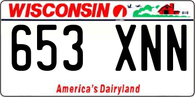 WI license plate 653XNN