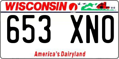 WI license plate 653XNO