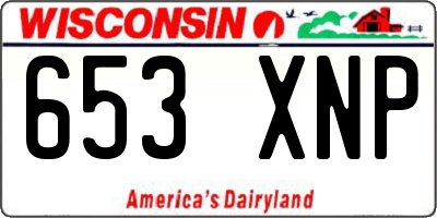 WI license plate 653XNP