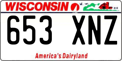 WI license plate 653XNZ